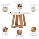 Ver imagem 3 de Mesa de Jantar 4 Lugares 120cm Vidro Canto Reto Lince Nature/off H02 - Mpozenato