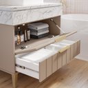 Ver imagem 4 de Gabinete para Banheiro 90cm com 1 Porta 1 Gaveta e Cuba de Sobrepor Bariloche Marrom/Cappuccino
