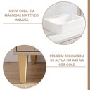 Ver mais imagens de Gabinete para Banheiro 90cm com 1 Porta 1 Gaveta e Cuba de Sobrepor Bariloche Marrom/Cappuccino