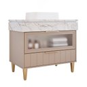 Ver imagem 2 de Gabinete para Banheiro 90cm com 1 Porta 1 Gaveta e Cuba de Sobrepor Bariloche Marrom/Cappuccino