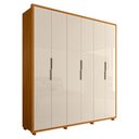 Ver imagem 1 de Guarda-Roupa Casal 6 Portas 4 Gavetas Matisse 210cm MDF Cinamomo/Off White Quarto