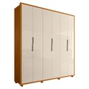 Ver imagem 1 de Guarda Roupa Casal Matisse 6 Portas Mdf 210 Cm Cinamomo Off White Madetec