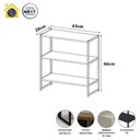 Ver imagem 2 de Nicho de Parede Industrial 3 Prateleiras MDP Metal Macadâmia com Branco F5 Office