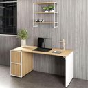 Ver imagem 5 de Nicho de Parede Industrial 3 Prateleiras MDP Metal Macadâmia com Branco F5 Office