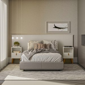 Cabeceira Casal Queen 240cm com Frame Laranjeiras 