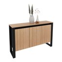 Ver imagem 2 de Balcão Escritório com 3 Portas Multimóveis Cr25044 Amêndoa/preto