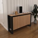 Ver imagem 1 de Balcão Escritório com 3 Portas Multimóveis Cr25044 Amêndoa/preto