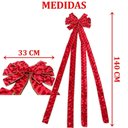 Ver imagem 6 de Laço Decorativo Vermelho Enfeite Árvore Natal Ponteira 140cm