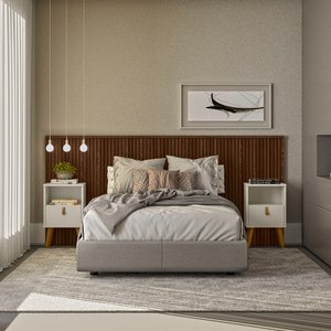 Cabeceira Casal Queen 240cm com Frame Laranjeiras 