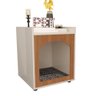 Mesa de Cabeceira Casinha/gato - Off White/freijó - Decor - 1