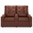 Ver imagem 1 de Poltrona de Cinema Reclinável 2 Lugares Baú Usb Mallie Fh9 Pu Marrom Brilho - Mpozenato