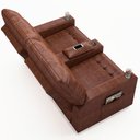 Ver mais imagens de Poltrona de Cinema Reclinável 2 Lugares Baú Usb Mallie Fh9 Pu Marrom Brilho - Mpozenato