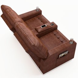 Poltrona de Cinema Reclinável 2 Lugares Baú Usb Mallie Fh9 Pu Marrom Brilho - Mpozenato - 8 Poltrona de Cinema Reclinável 2 Lugares Baú Usb Mallie Fh9 Pu Marrom Brilho - Mpozenato - 8