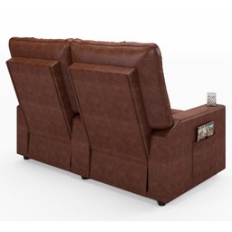 Poltrona de Cinema Reclinável 2 Lugares Baú Usb Mallie Fh9 Pu Marrom Brilho - Mpozenato - 7 Poltrona de Cinema Reclinável 2 Lugares Baú Usb Mallie Fh9 Pu Marrom Brilho - Mpozenato - 7