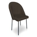 Ver imagem 3 de Kit 2 Cadeiras Poltrona de Jantar Ariel Suede Marrom Pés de Ferro Preto - Pallazio