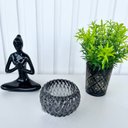 Ver imagem 2 de Decoração sala vaso arabesco + castiçal + mulher meditando