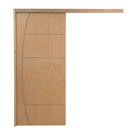 Porta de Correr Frisada Belíssima C/ Kit 210x100 Completa