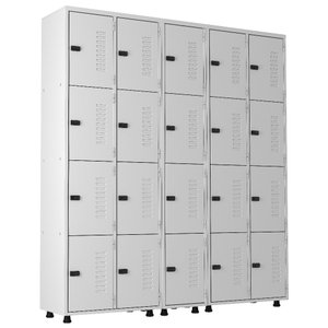 Armário Roupeiro Aço 20 Portas Academia Guarda Volume Trinco Cinza
