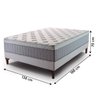 Cama Box Casal Colchão Molas Ensacadas Ômega 138x188x70cm Cinza / Branco Hellen - 3