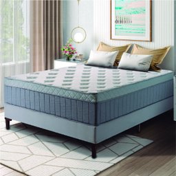 Cama Box Casal Colchão Molas Ensacadas Ômega 138x188x70cm Cinza / Branco Hellen - 2