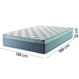 Cama Box Casal Colchão Molas Ensacadas Ômega 138x188x70cm Cinza / Branco Hellen - 4