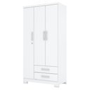 Ver imagem 1 de Guarda Roupa Solteiro Açaí 3 Portas e 2 Gavetas Branco - Móveis Henn