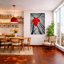 Ver imagem 1 de Quadro Canvas Árvores Peb Vermelho 70x50cm Mold Branca