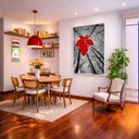 Ver imagem 3 de Quadro Canvas Árvores Peb Vermelho 70x50cm Mold Branca