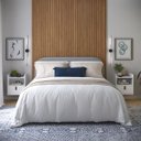 Ver imagem 6 de Kit 2 Mesa de Cabeceira 2 em 1 Pés e Suspensa Puxador Couro:branco