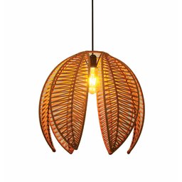 Lustre Pendente Pétala Boho Corda Náutica Sala Quarto:terra Cota - 1