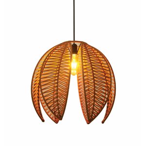 Lustre Pendente Pétala Boho Corda Náutica Sala Quarto:terra Cota