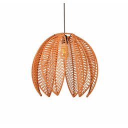 Lustre Pendente Pétala Boho Corda Náutica Sala Quarto:terra Cota - 2