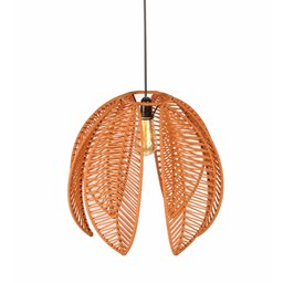 Lustre Pendente Pétala Boho Corda Náutica Sala Quarto:terra Cota - 3