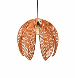 Lustre Pendente Pétala Boho Corda Náutica Sala Quarto:terra Cota - 5