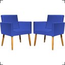 Ver imagem 1 de Kit 2 Poltronas Decorativa para Sala Recepção Consultório Nina Corino Cores Pé Palito 30 Cm Castanho