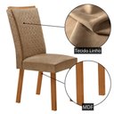 Ver imagem 5 de Conjunto 2 Cadeiras Lisa MDF Encosto Estofado Bege Moderna 60cm