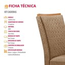 Ver imagem 2 de Conjunto 2 Cadeiras Lisa MDF Encosto Estofado Bege Moderna 60cm