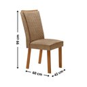 Ver imagem 3 de Conjunto 2 Cadeiras Lisa MDF Encosto Estofado Bege Moderna 60cm