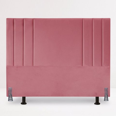 Cabeceira 195 Cm Suede Moderna King Clássica Cama Box Frame:rosa