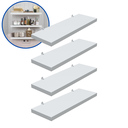 Ver imagem 2 de Kit 4 Prateleira Branca 30X10 + Suporte Flutuante Mdf Organizadora Decoração Cozinha Banheiro Sala