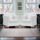 Ver imagem 4 de Kit 3 Poltronas Decorativa para Sala Manicure Recepção Mila Corino Branco Pés de Plástico Cromado