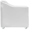 Ver imagem 6 de Kit 3 Poltronas Decorativa para Sala Manicure Recepção Mila Corino Branco Pés de Plástico Cromado