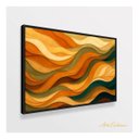 Ver imagem 2 de Quadro Abstrato Ondas Orgânicas Terracota Verde Dourado