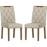 Conjunto com 2 Cadeiras de Jantar Estofada Sarah Amendoa Veludo Nude Ja01 - 2