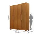 Ver imagem 3 de Guarda Roupa Canadá 4 Pts 100%mdf Cinamomo - Leifer