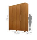 Ver imagem 3 de Guarda Roupa Canadá 4 Pts 100%mdf Cinamomo - Leifer