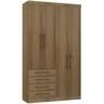 Guarda Roupa Modulado 134,5 cm 4 Portas e 4 Gavetas Paris Avelã/Avelã Luciane Móveis - 1