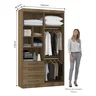 Guarda Roupa Modulado 134,5 cm 4 Portas e 4 Gavetas Paris Avelã/Avelã Luciane Móveis - 2