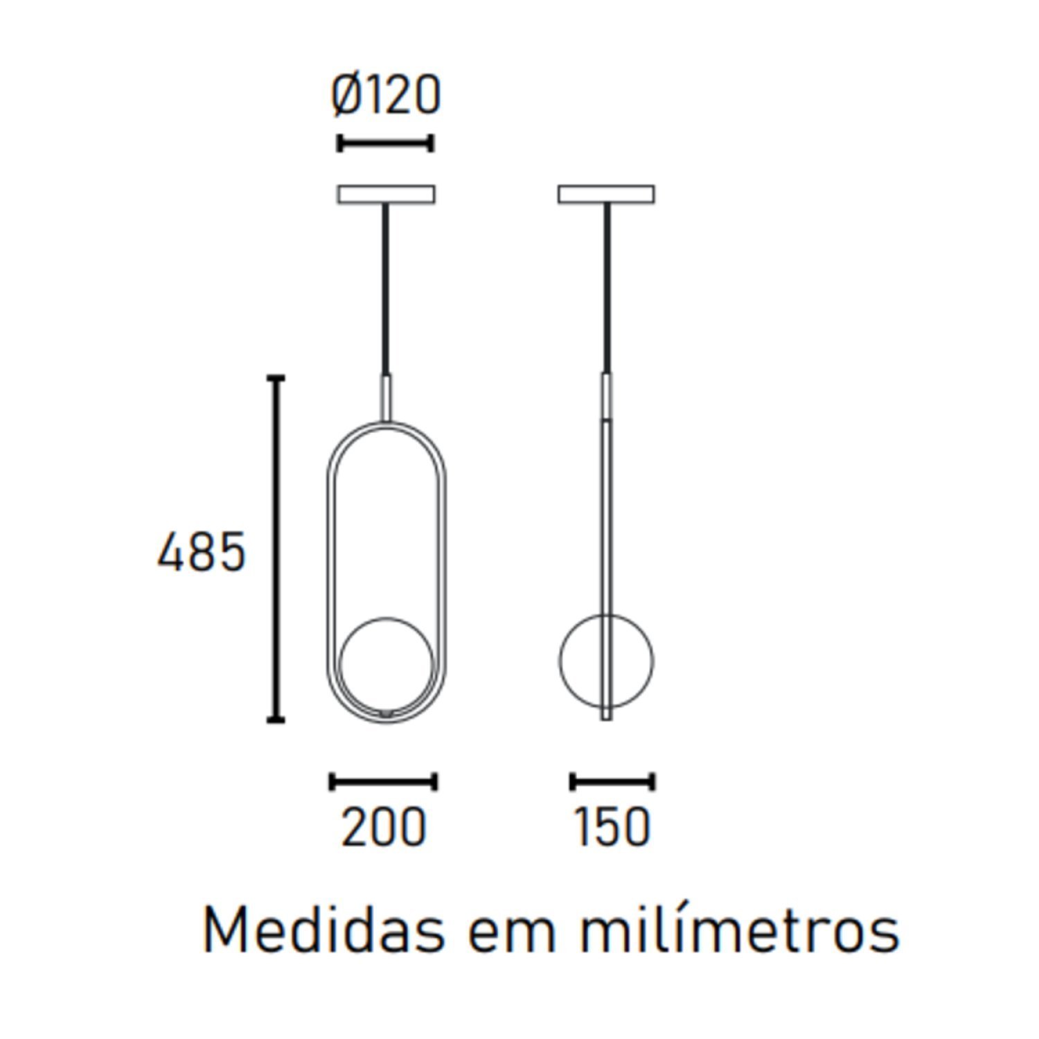 Pendente Bivolt Oval Dubai Blumenau - 2