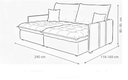 Ver imagem 5 de Sofá-cama 2,40m Retrátil Reclinável Ideal para Sala Moderna Relaxar Total